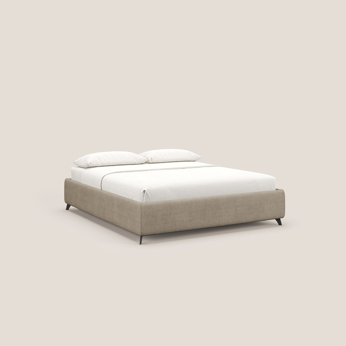 Sara sommier con giroletto contenitore in tessuto impermeabile T02 beige - divitt.sbs