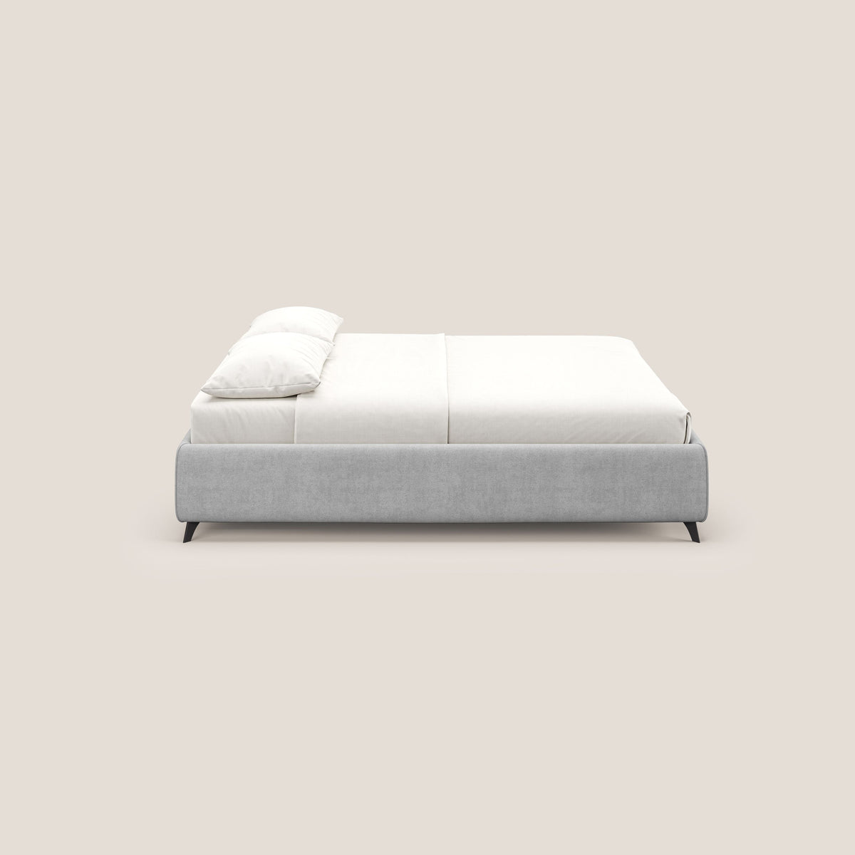 Sara sommier con giroletto contenitore in tessuto impermeabile T02 grigio chiaro - divitt.sbs