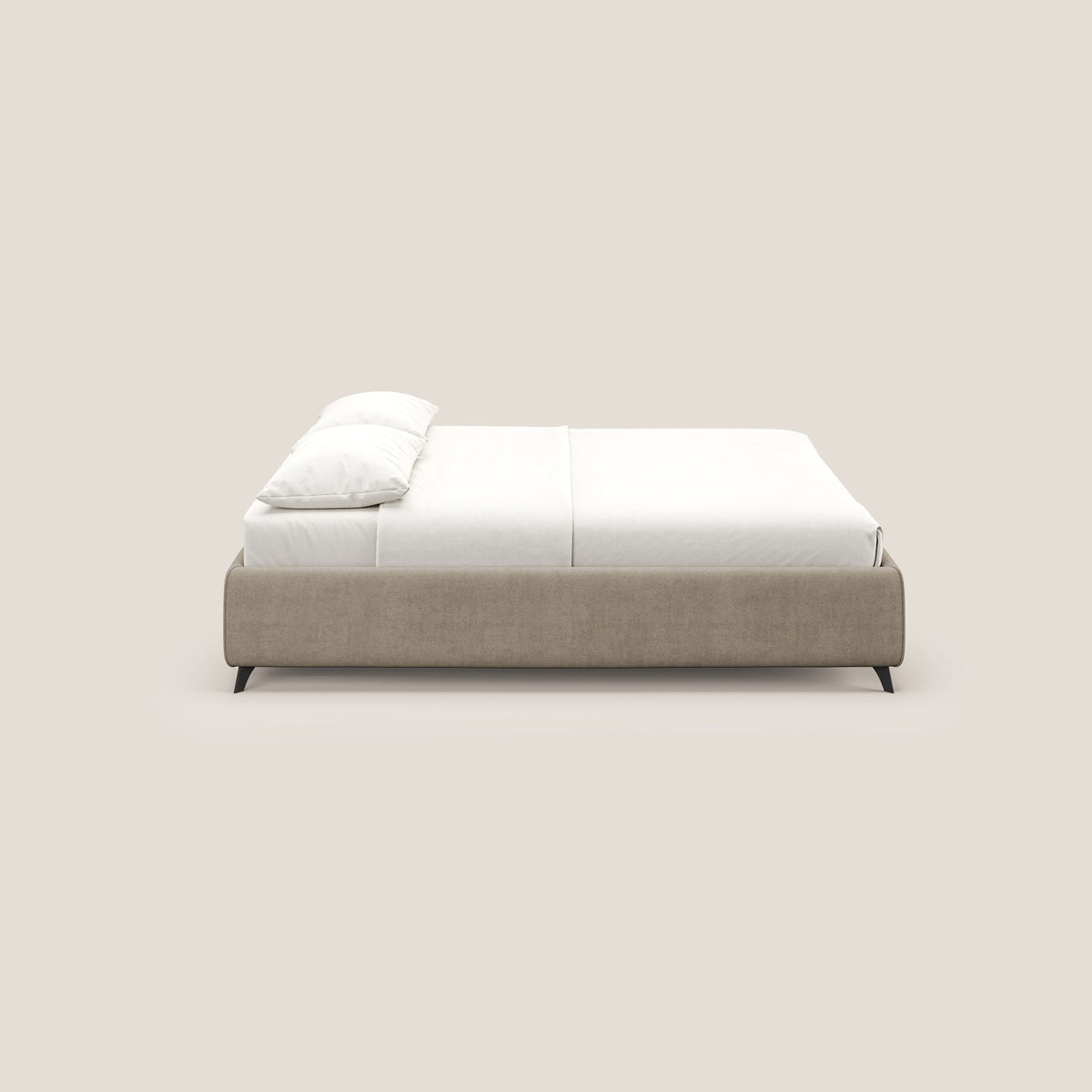 Sara sommier con giroletto contenitore in tessuto impermeabile T02 beige - divitt.sbs