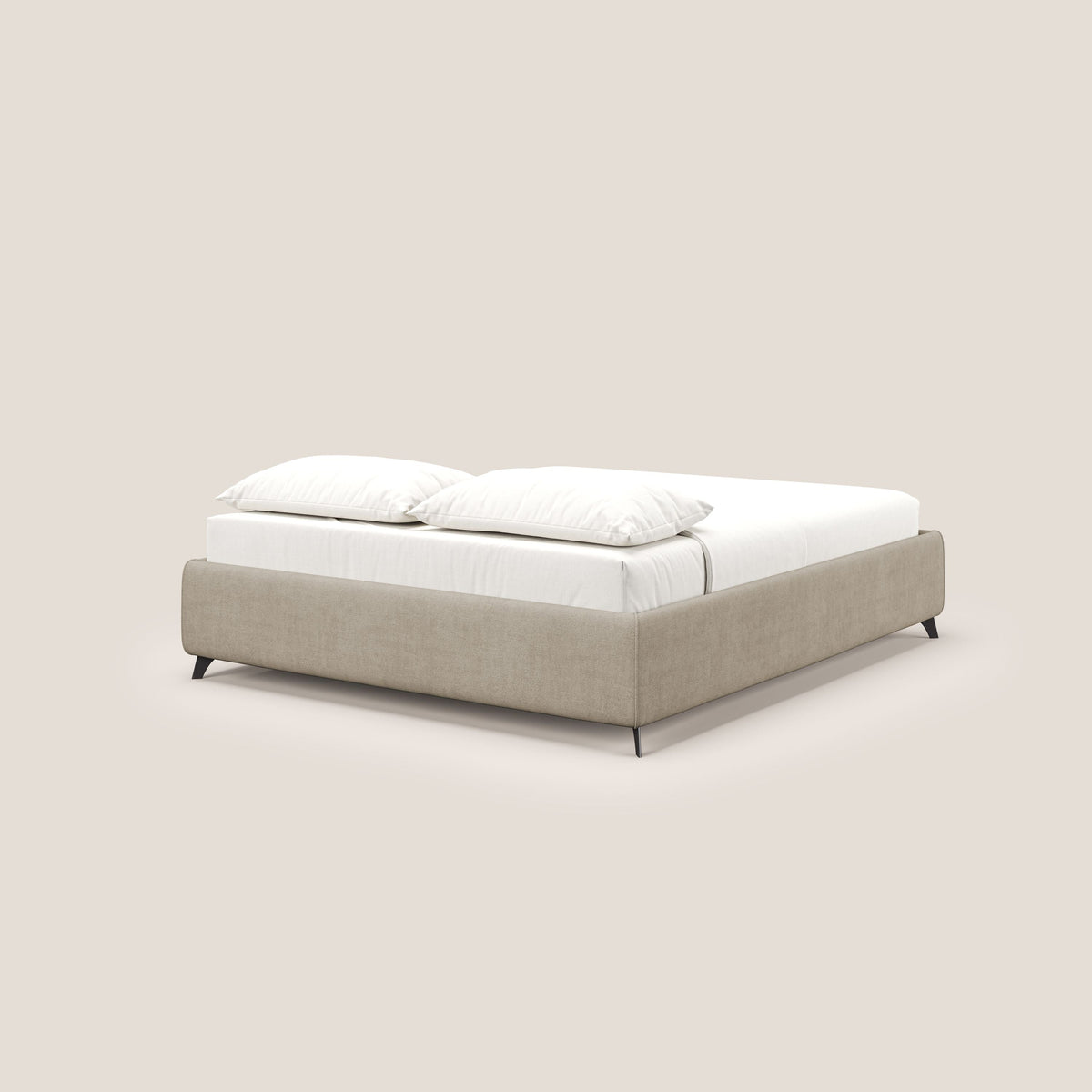 Sara sommier con giroletto contenitore in tessuto impermeabile T02 beige - divitt.sbs