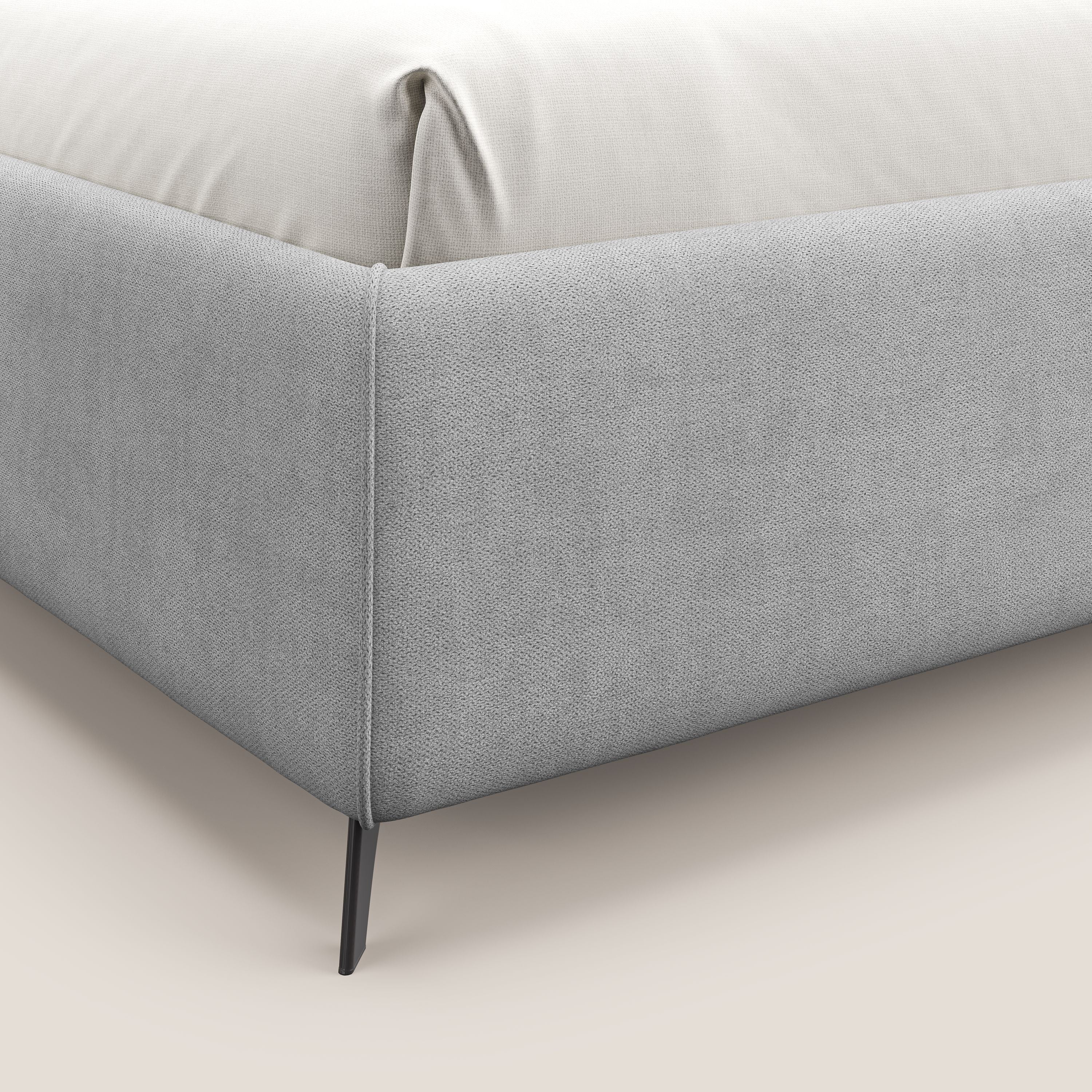 Sara sommier con giroletto contenitore in tessuto impermeabile T02 grigio chiaro - divitt.sbs