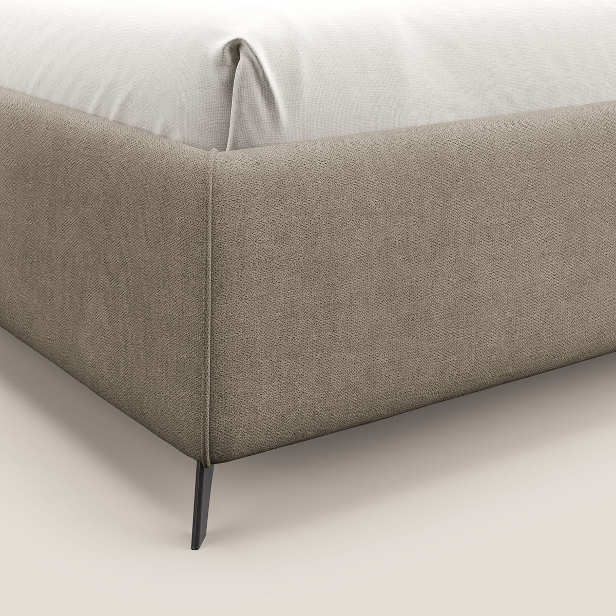 Sara sommier con giroletto contenitore in tessuto impermeabile T02 beige - divitt.sbs