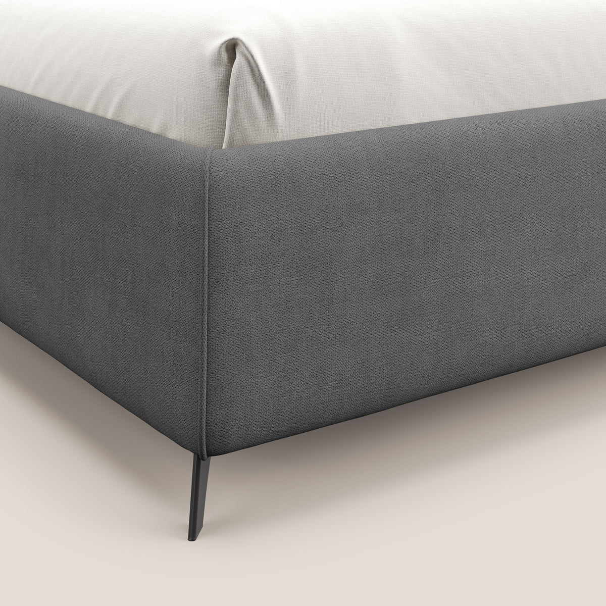 Sara sommier con giroletto contenitore in tessuto impermeabile T02 grigio - divitt.sbs