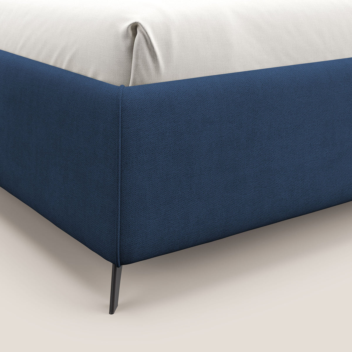 Sara sommier con giroletto contenitore in tessuto impermeabile T02 blu - divitt.sbs