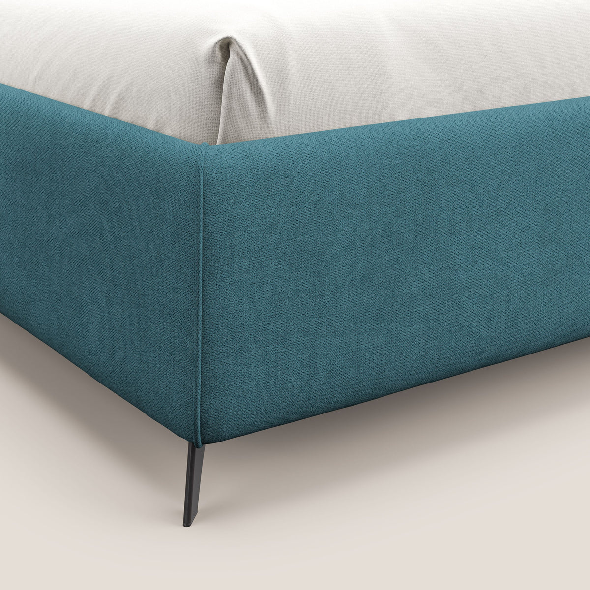 Sara sommier con giroletto contenitore in tessuto impermeabile T02 azzurro - divitt.sbs