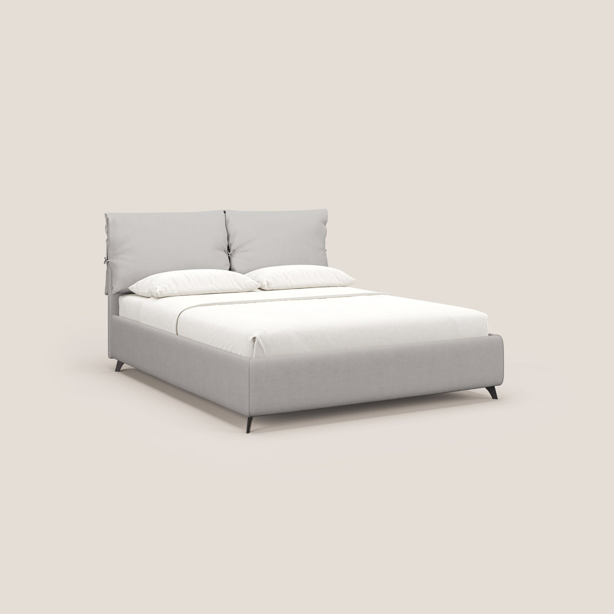 Susan letto imbottito contenitore completamente sfoderabile in microfibra smacchiabile T11 grigio chiaro - divitt.sbs