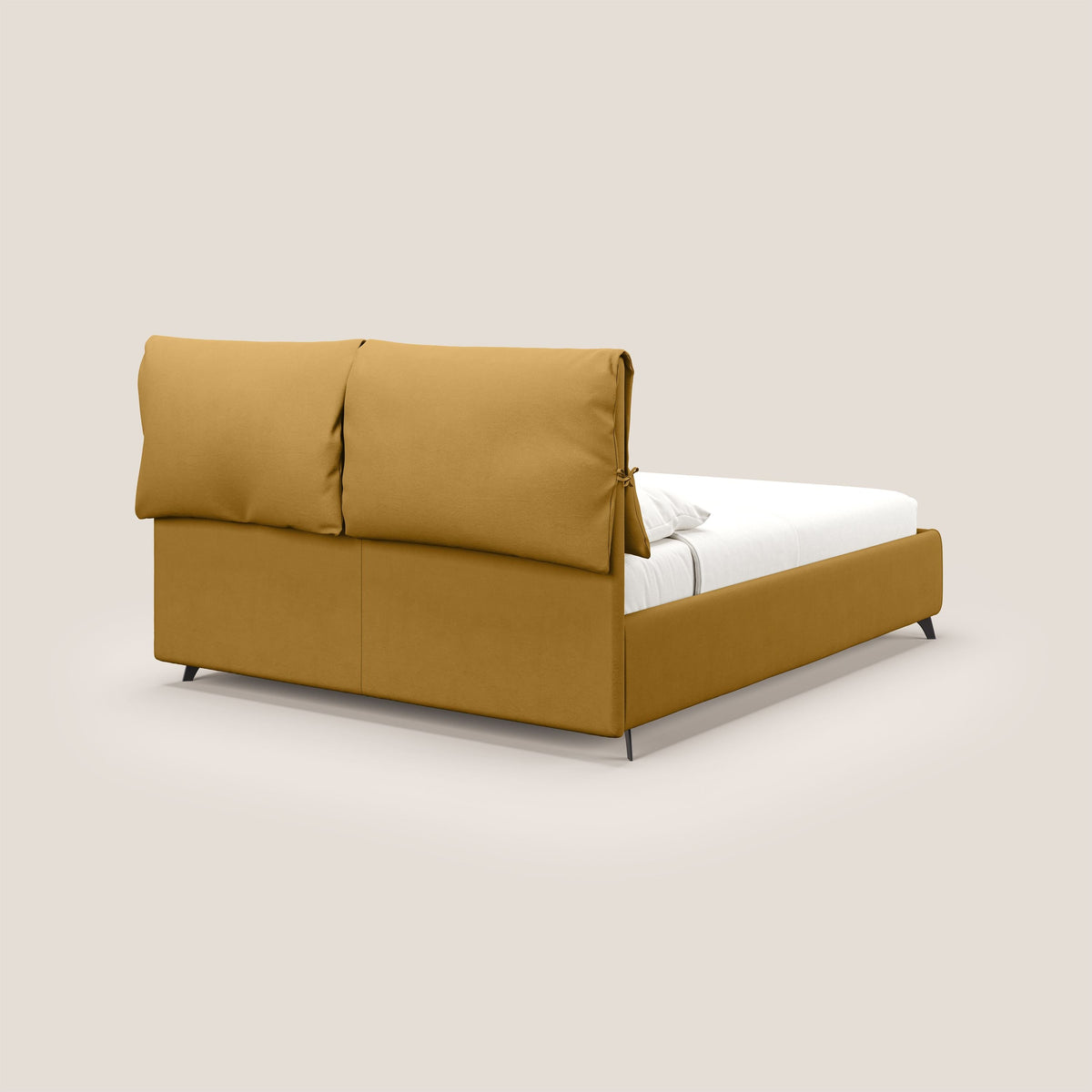 Susan letto imbottito contenitore completamente sfoderabile in microfibra smacchiabile T11 giallo - divitt.sbs
