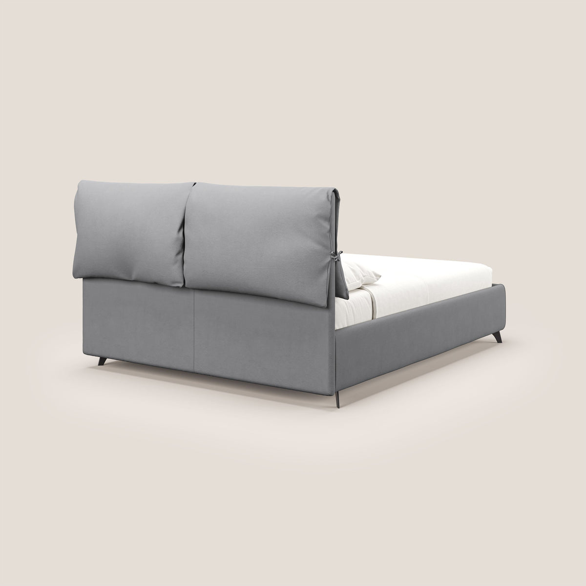 Susan letto imbottito contenitore completamente sfoderabile in microfibra smacchiabile T11 grigio - divitt.sbs