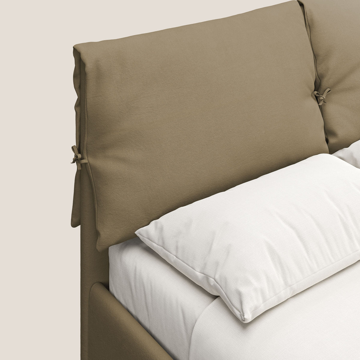Susan letto imbottito contenitore completamente sfoderabile in microfibra smacchiabile T11 beige - divitt.sbs