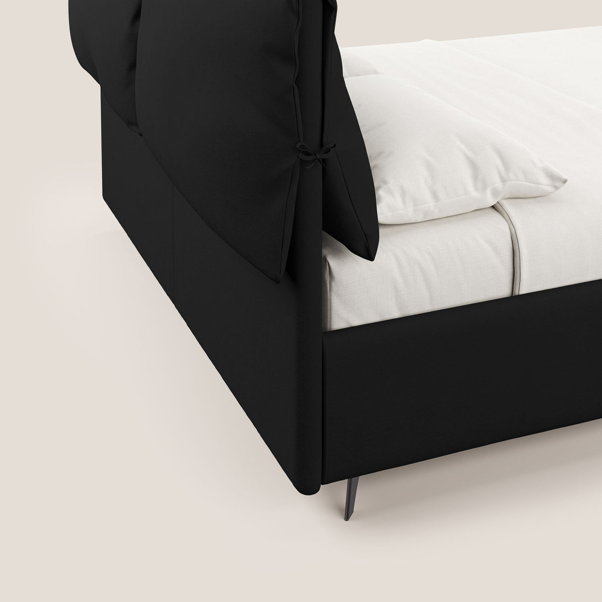 Susan letto imbottito contenitore completamente sfoderabile in microfibra smacchiabile T11 nero - divitt.sbs