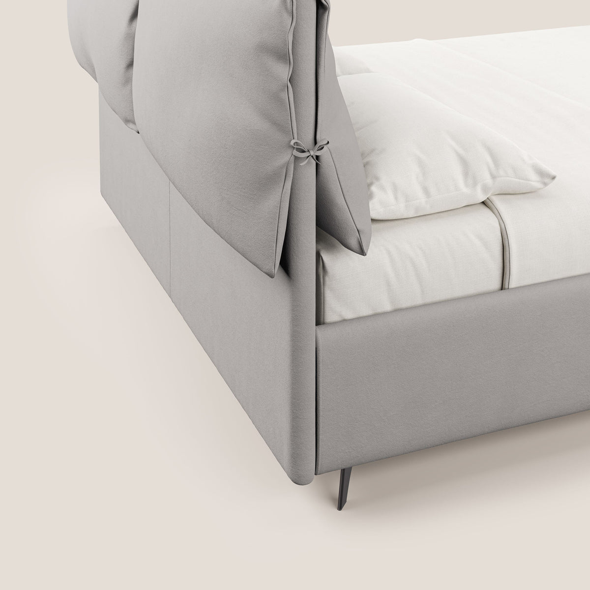 Susan letto imbottito contenitore completamente sfoderabile in microfibra smacchiabile T11 grigio chiaro - divitt.sbs
