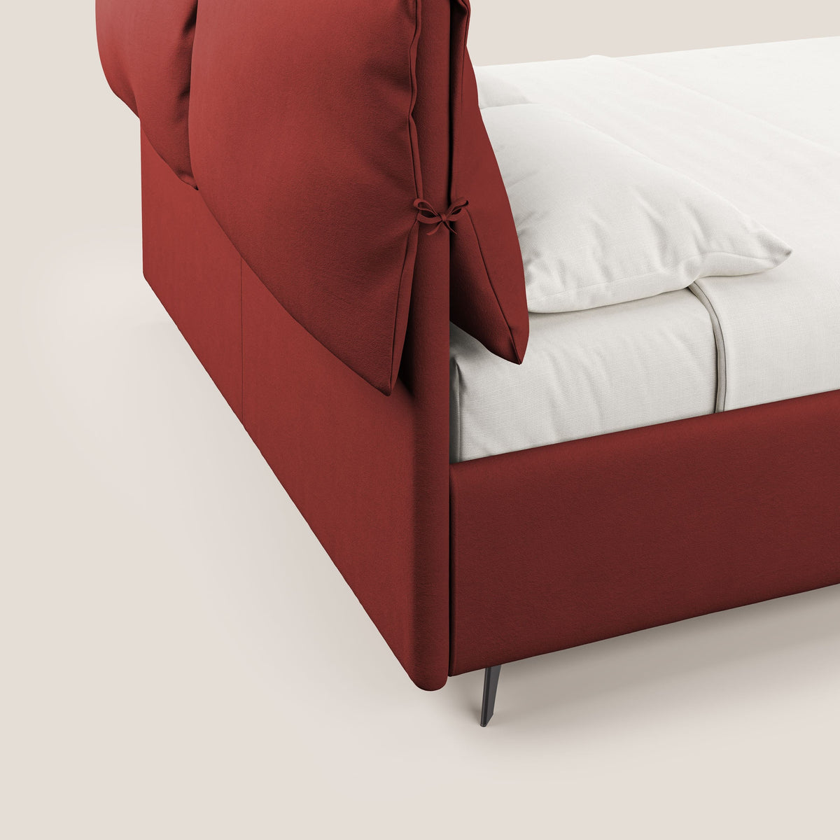 Susan letto imbottito contenitore completamente sfoderabile in microfibra smacchiabile T11 rosso - divitt.sbs