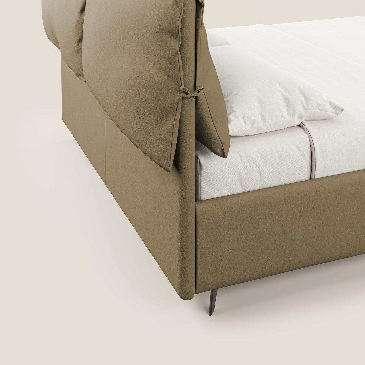 Susan letto imbottito contenitore completamente sfoderabile in microfibra smacchiabile T11 beige - divitt.sbs