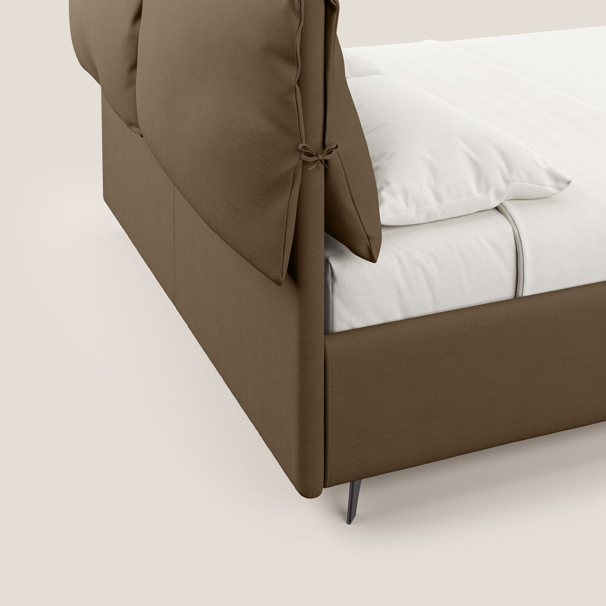 Susan letto imbottito contenitore completamente sfoderabile in microfibra smacchiabile T11 marrone - divitt.sbs