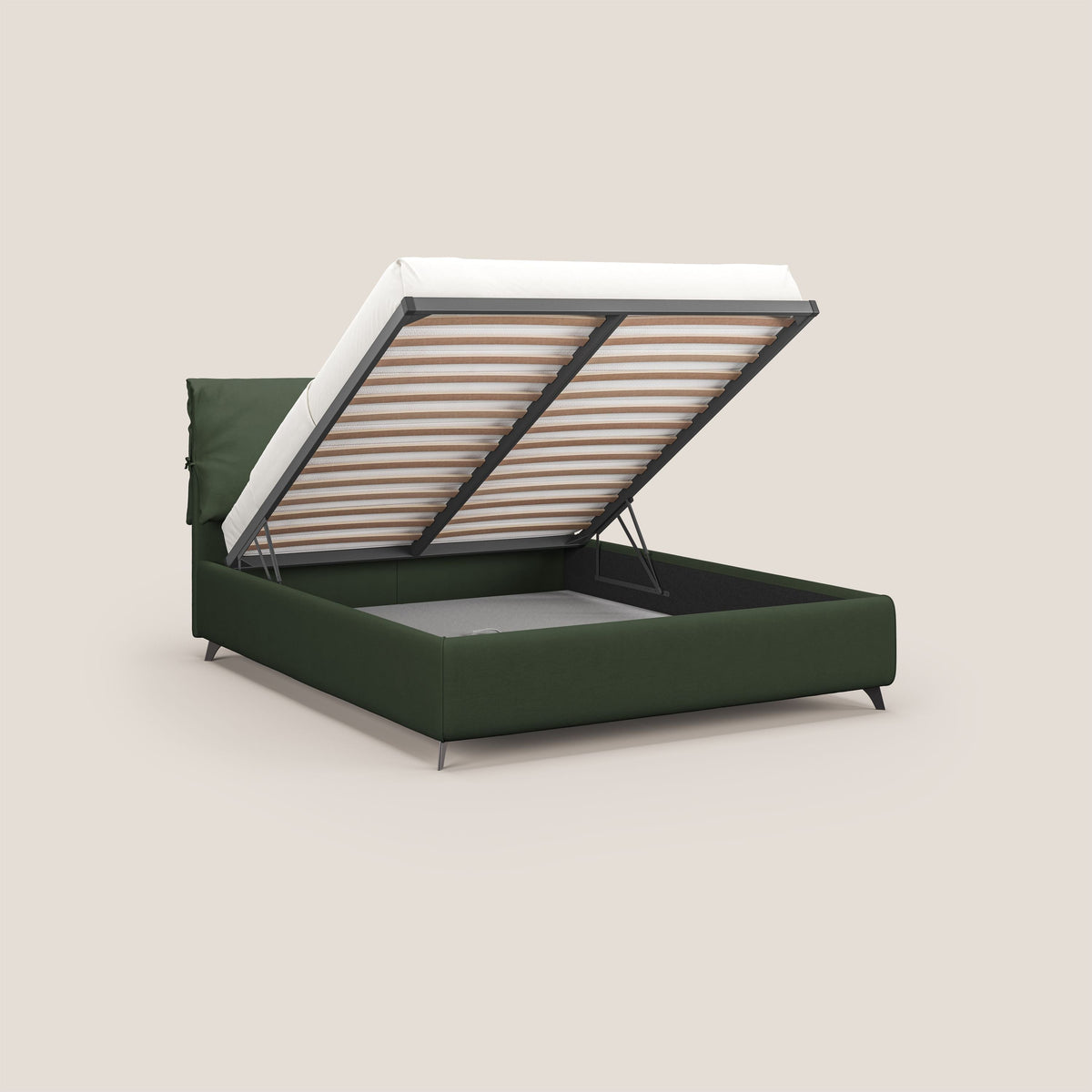 Susan letto imbottito contenitore completamente sfoderabile in microfibra smacchiabile T11 verde - divitt.sbs