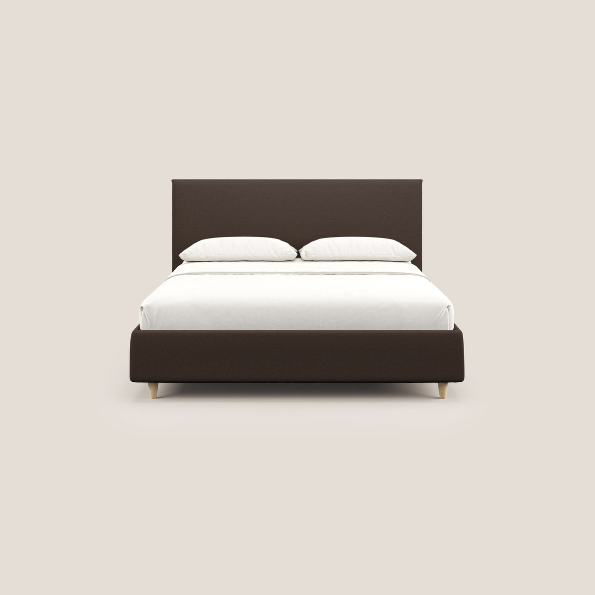 Teresa letto contenitore e sfoderabile in tessuto misto cotone impermeabile T13 marrone - divitt.sbs