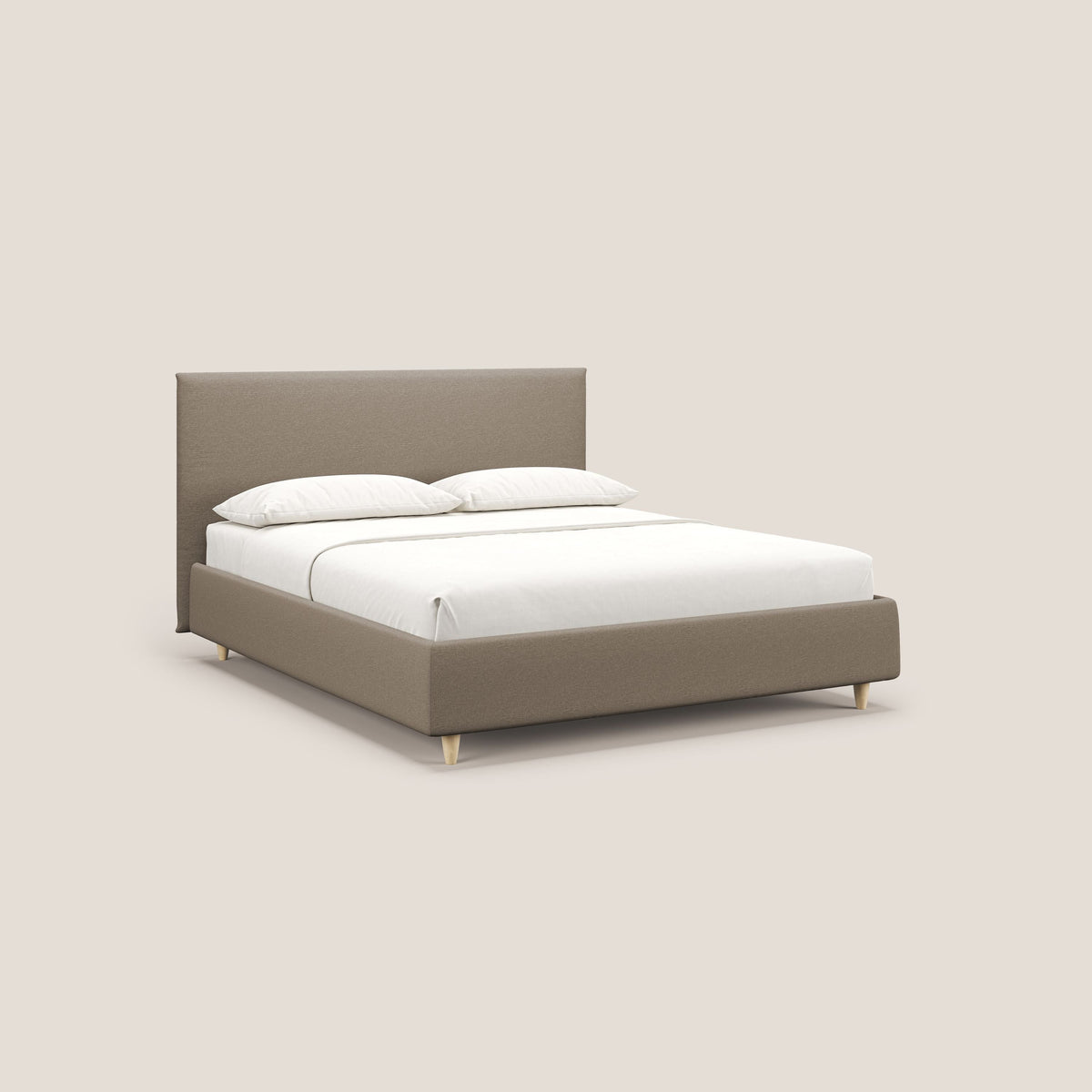 Teresa letto contenitore e sfoderabile in tessuto misto cotone impermeabile T13 beige - divitt.sbs