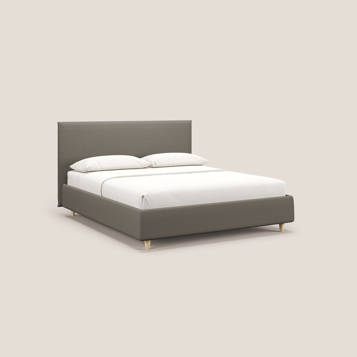 Teresa letto contenitore e sfoderabile in tessuto misto cotone impermeabile T13 tortora - divitt.sbs