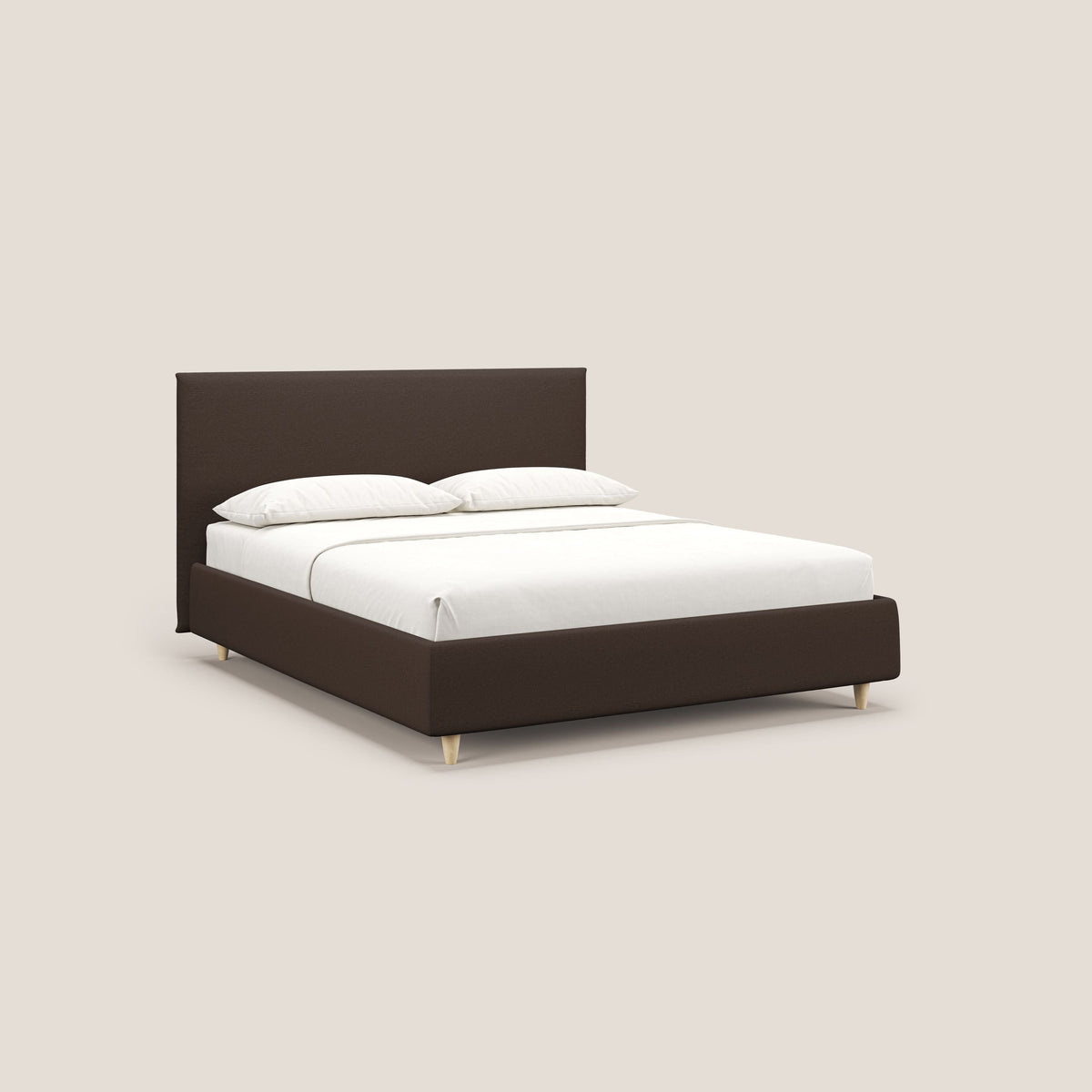 Teresa letto contenitore e sfoderabile in tessuto misto cotone impermeabile T13 marrone - divitt.sbs