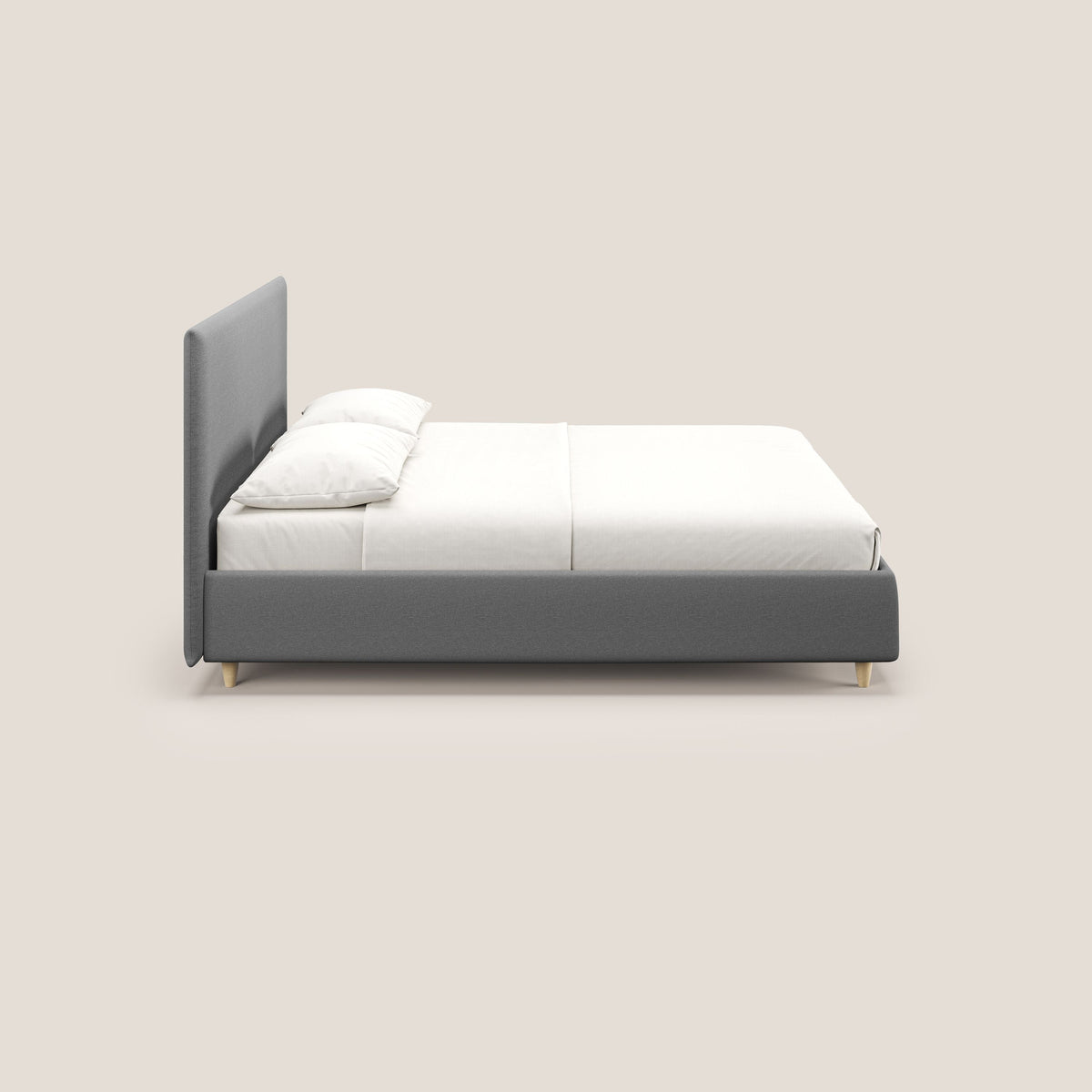 Teresa letto contenitore e sfoderabile in tessuto misto cotone impermeabile T13 grigio - divitt.sbs