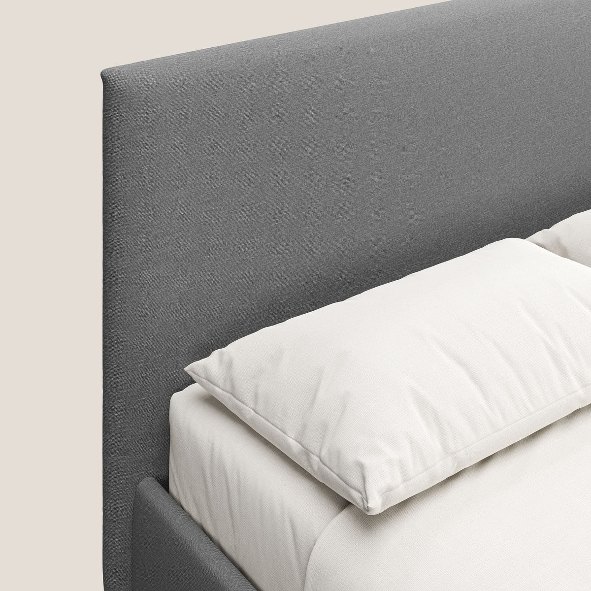 Teresa letto contenitore e sfoderabile in tessuto misto cotone impermeabile T13 grigio - divitt.sbs