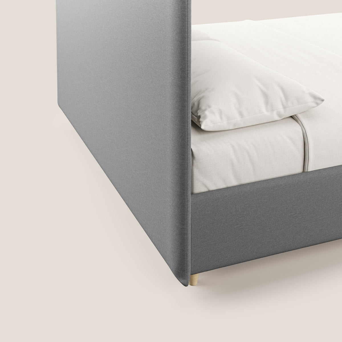 Teresa letto contenitore e sfoderabile in tessuto misto cotone impermeabile T13 grigio - divitt.sbs