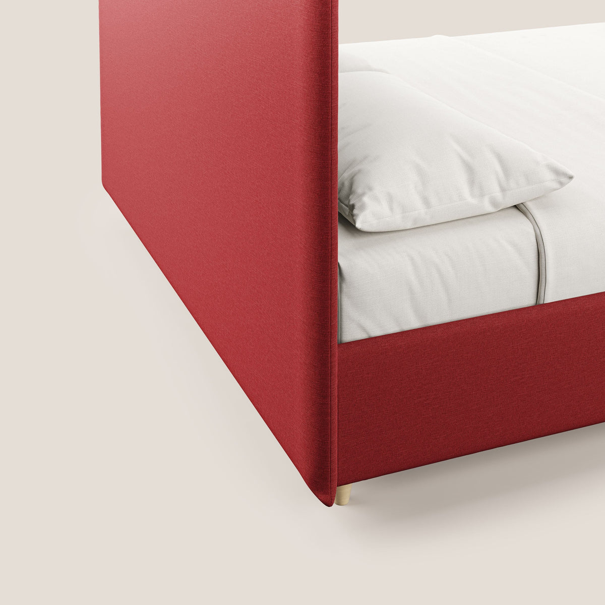Teresa letto contenitore e sfoderabile in tessuto misto cotone impermeabile T13 rosso - divitt.sbs