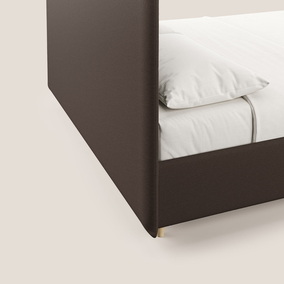 Teresa letto contenitore e sfoderabile in tessuto misto cotone impermeabile T13 marrone - divitt.sbs