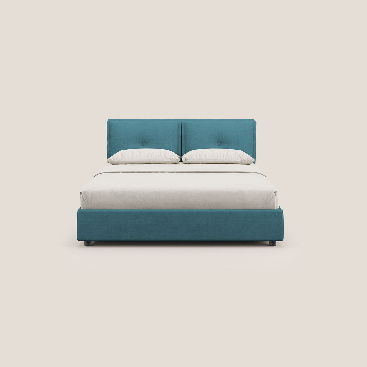 Travis letto contenitore con cuscini mobili trapuntati in tessuto impermeabile T02 azzurro - divitt.sbs