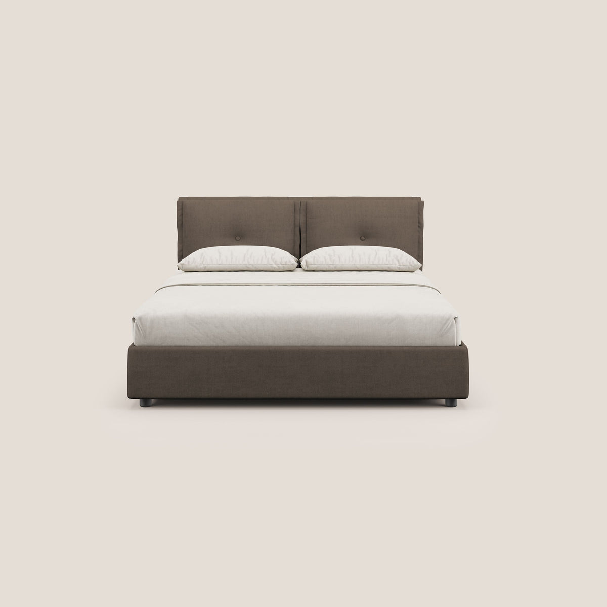 Travis letto contenitore con cuscini mobili trapuntati in tessuto impermeabile T02 marrone - divitt.sbs