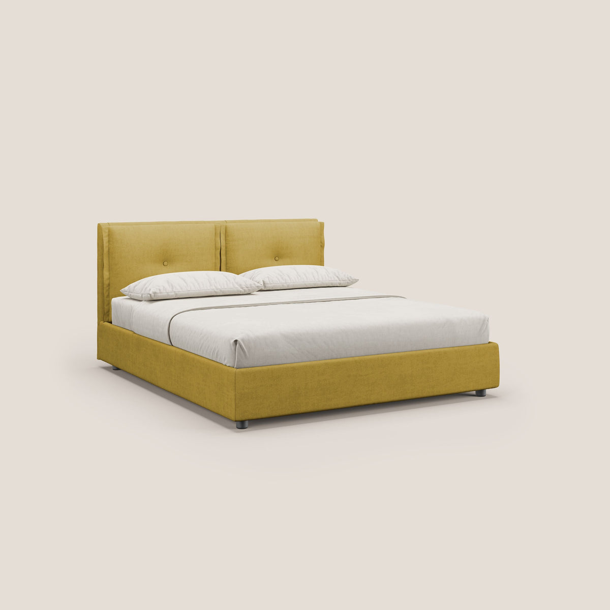 Travis letto contenitore con cuscini mobili trapuntati in tessuto impermeabile T02 giallo - divitt.sbs