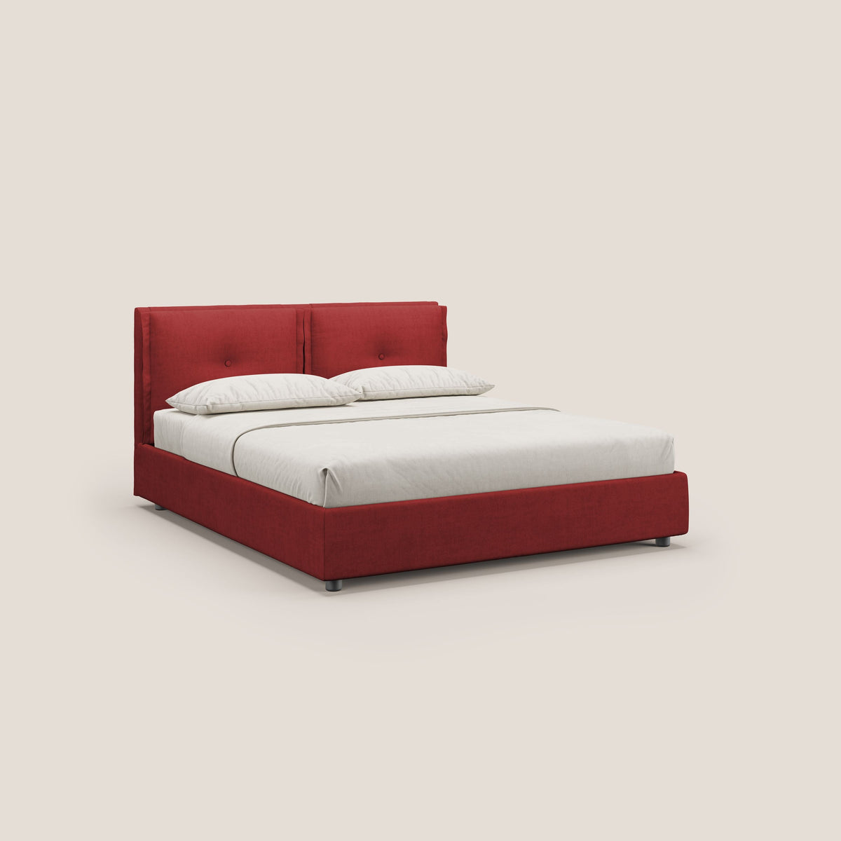 Travis letto contenitore con cuscini mobili trapuntati in tessuto impermeabile T02 rosso - divitt.sbs