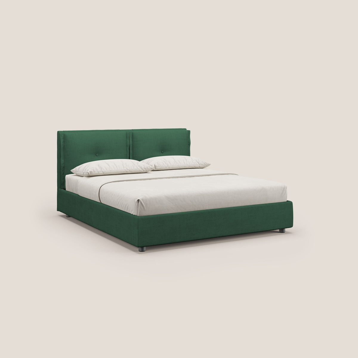 Travis letto contenitore con cuscini mobili trapuntati in tessuto impermeabile T02 verde - divitt.sbs