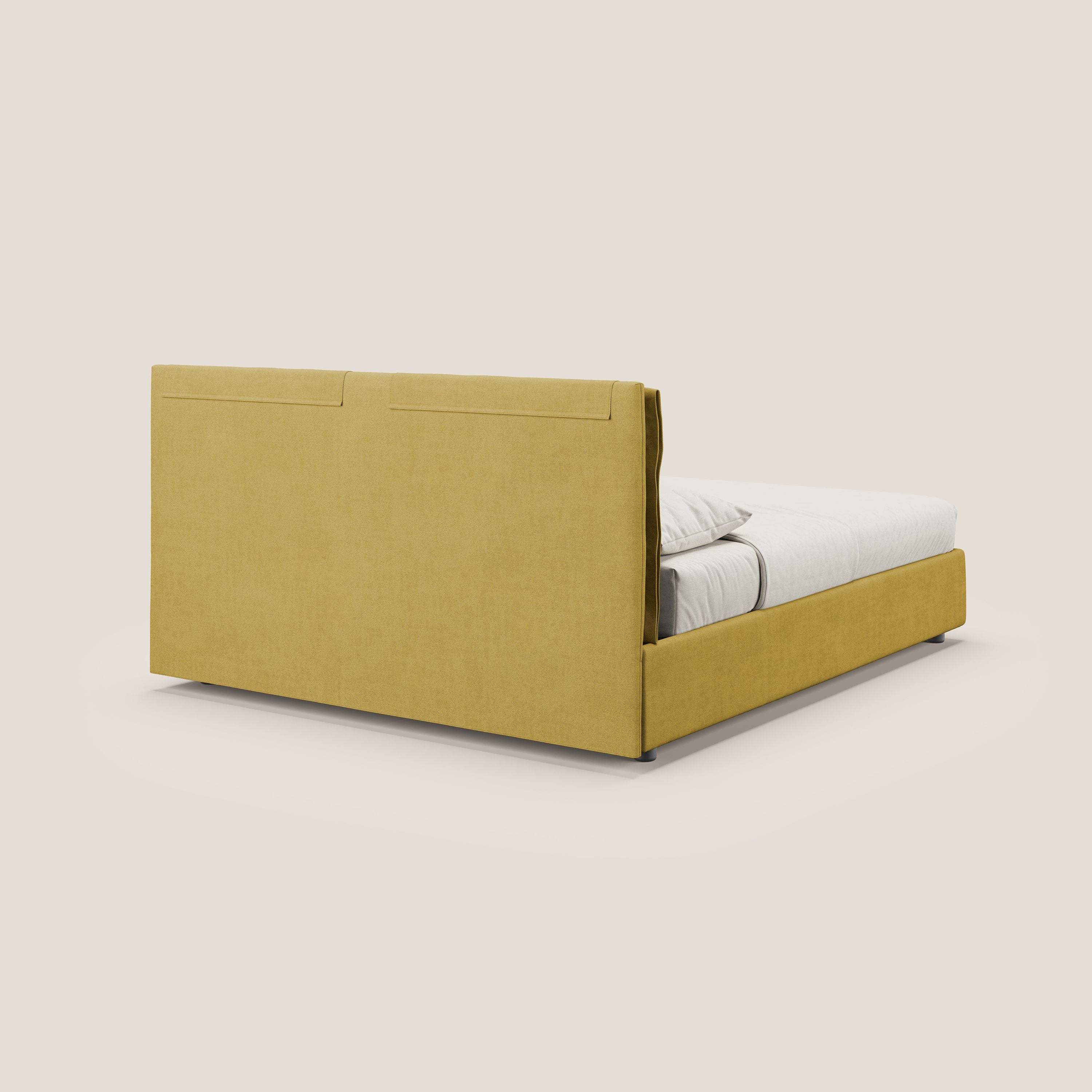 Travis letto contenitore con cuscini mobili trapuntati in tessuto impermeabile T02 giallo - divitt.sbs