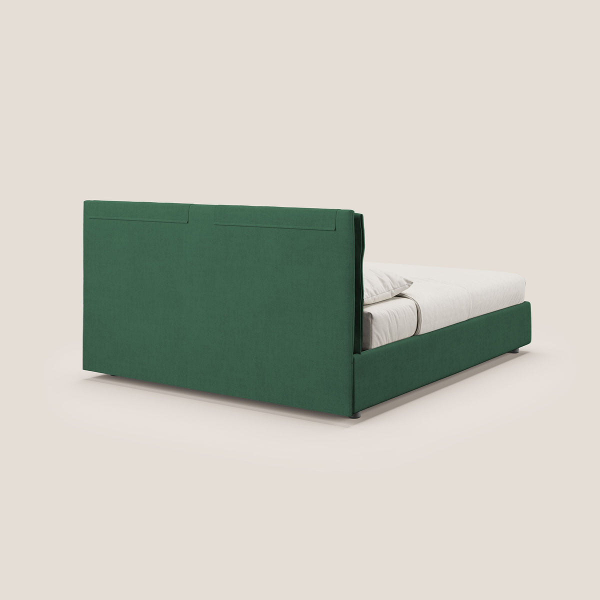 Travis letto contenitore con cuscini mobili trapuntati in tessuto impermeabile T02 verde - divitt.sbs