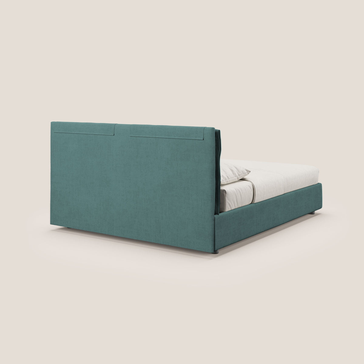 Travis letto contenitore con cuscini mobili trapuntati in tessuto impermeabile T02 petrolio - divitt.sbs