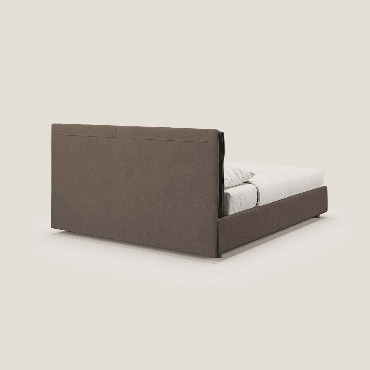 Travis letto contenitore con cuscini mobili trapuntati in tessuto impermeabile T02 marrone - divitt.sbs