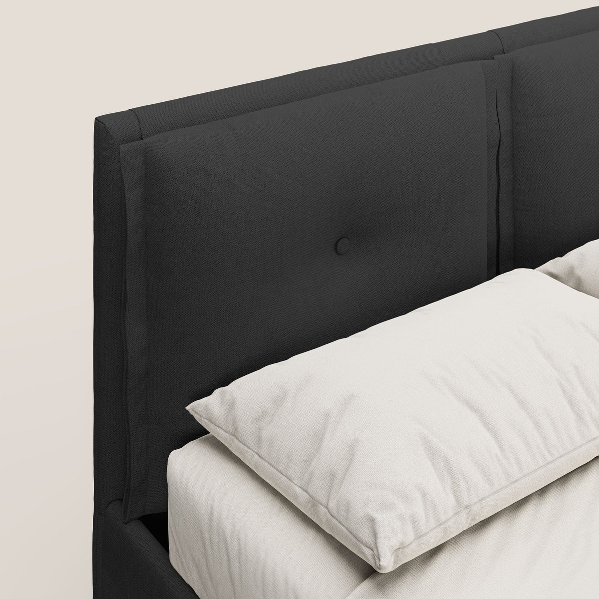 Travis letto contenitore con cuscini mobili trapuntati in tessuto impermeabile T02 nero - divitt.sbs