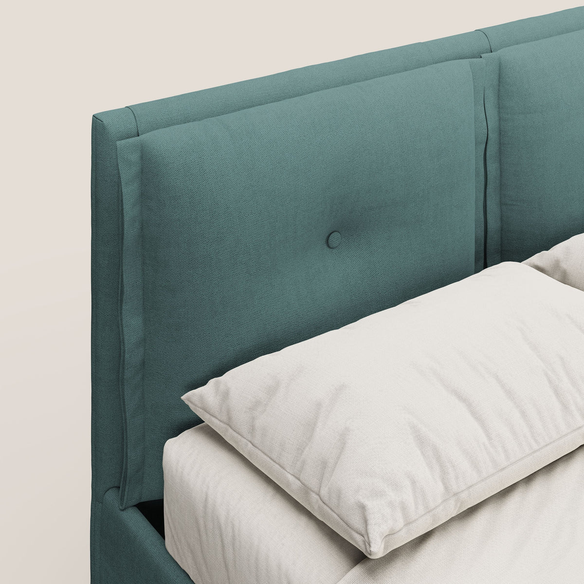 Travis letto contenitore con cuscini mobili trapuntati in tessuto impermeabile T02 petrolio - divitt.sbs