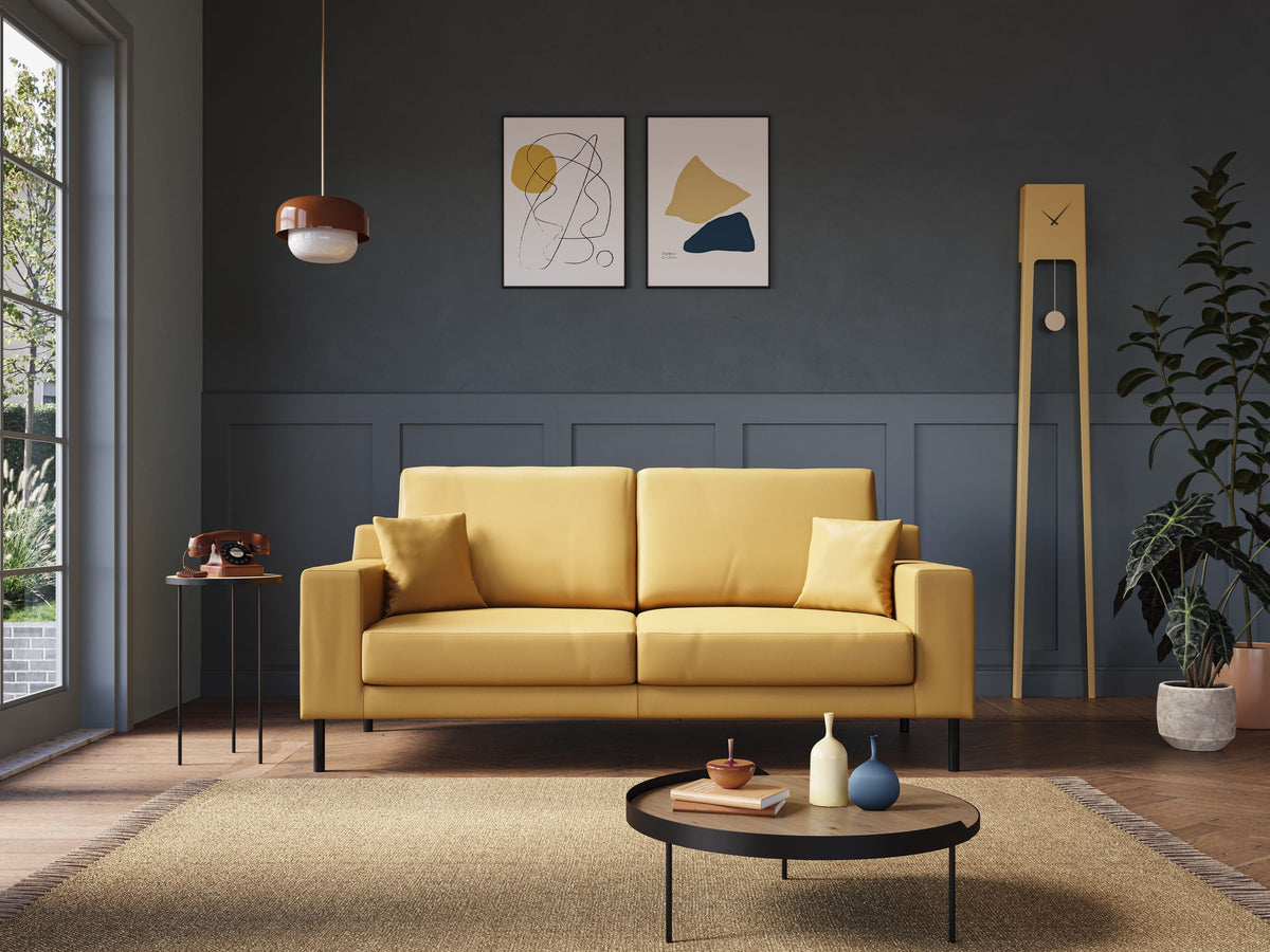 Uranio divano moderno lineare in Ecopelle impermeabile T04 marrone - divitt.sbs
