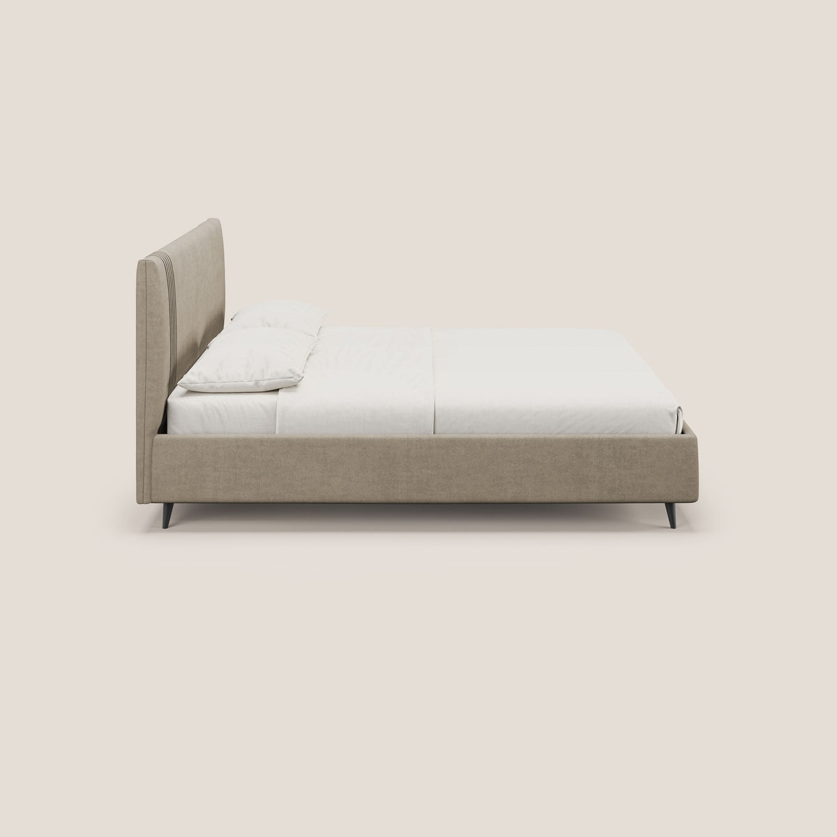 Yvonne letto contenitore in morbido tessuto impermeabile T02 beige - divitt.sbs