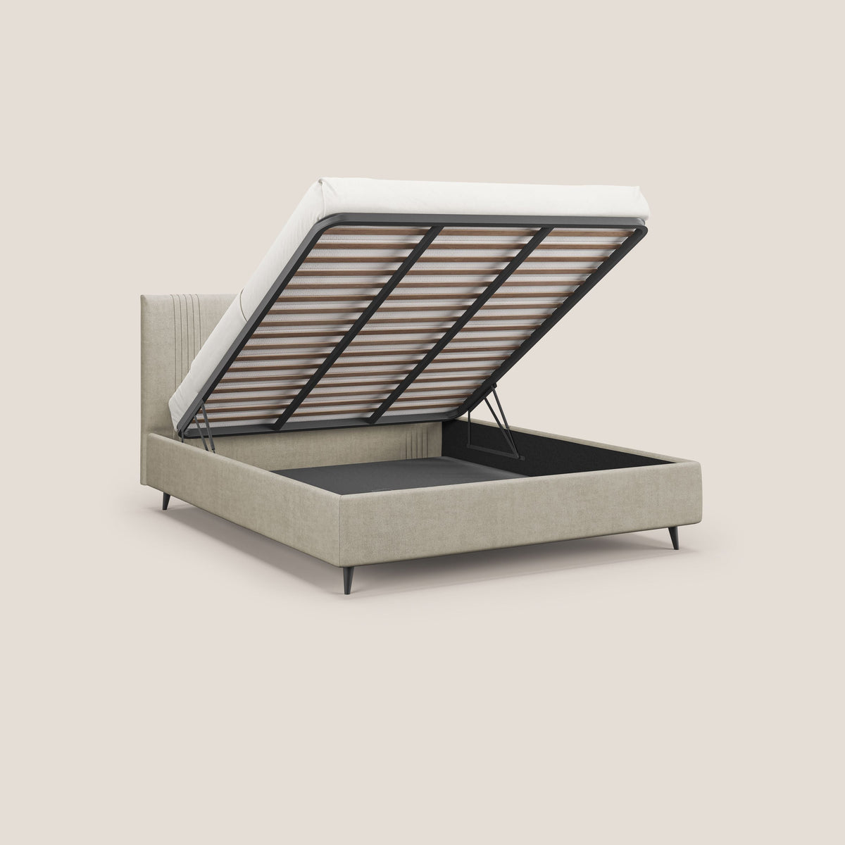 Yvonne letto contenitore in morbido tessuto impermeabile T02 panna - divitt.sbs