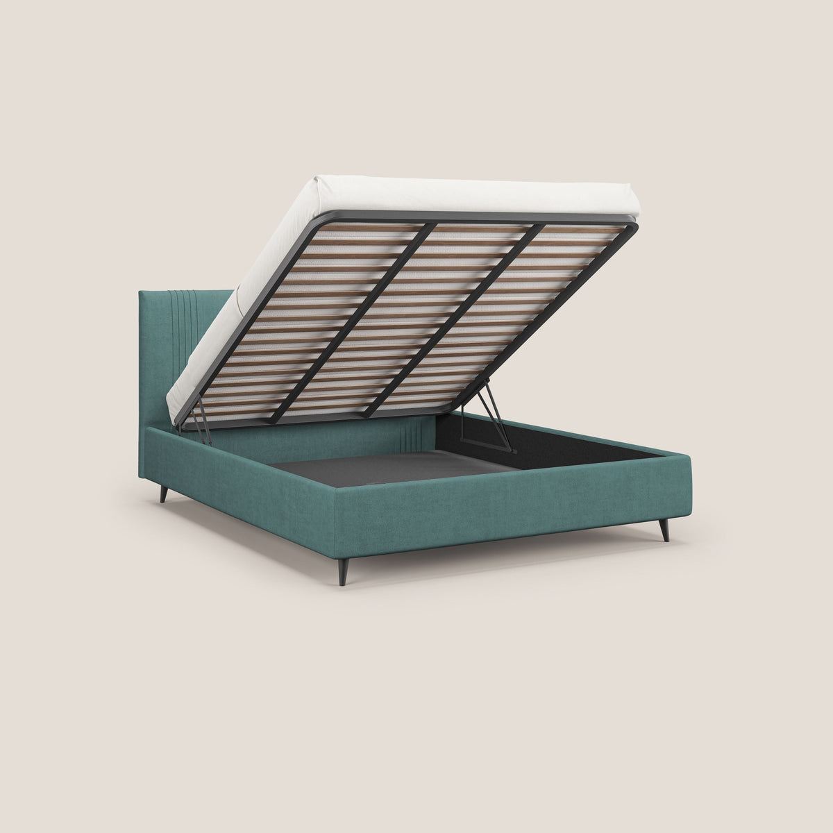 Yvonne letto contenitore in morbido tessuto impermeabile T02 petrolio - divitt.sbs