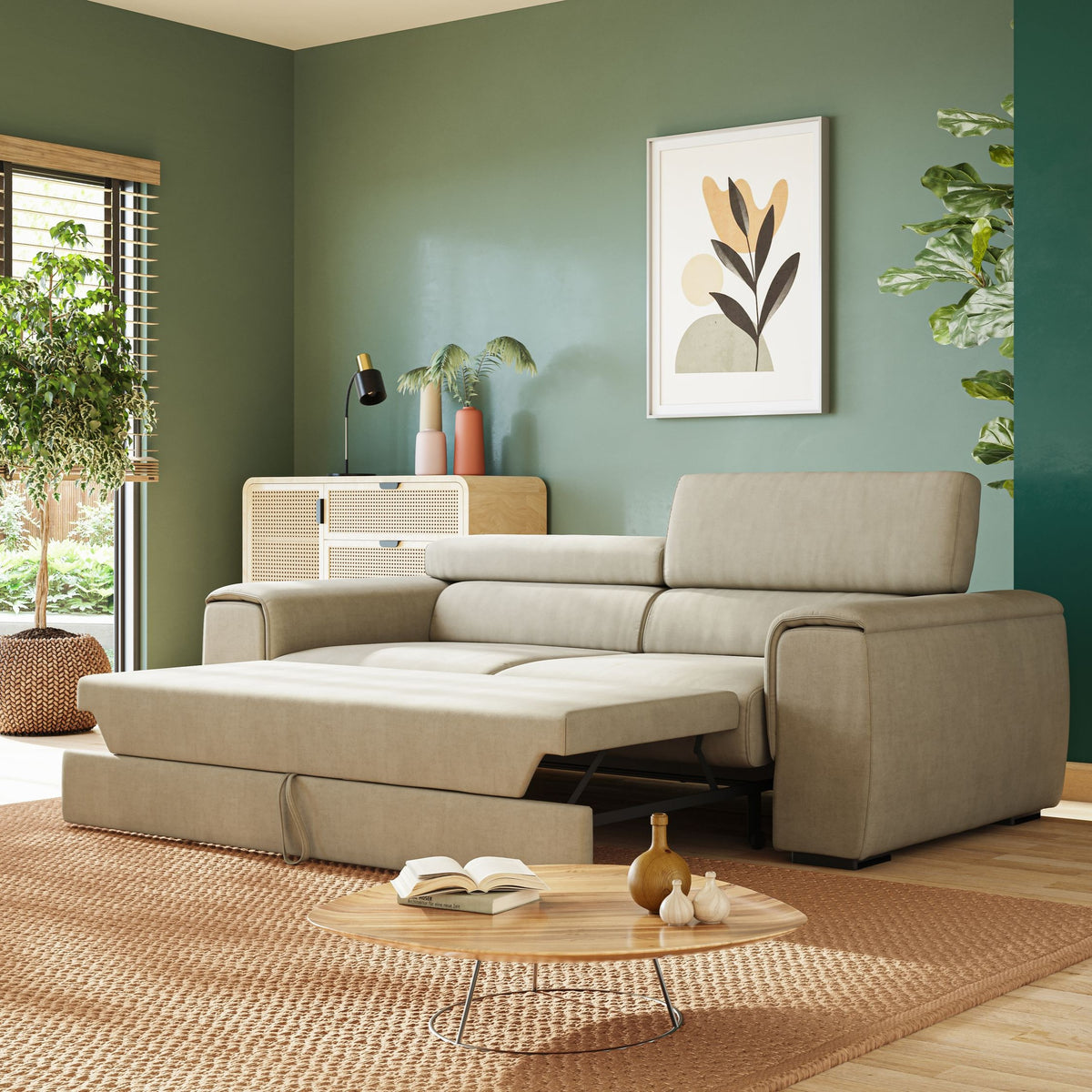 Zeno Divano con pouf estraibile poggiapiedi in tessuto morbido impermeabile T02 - divitt.sbs
