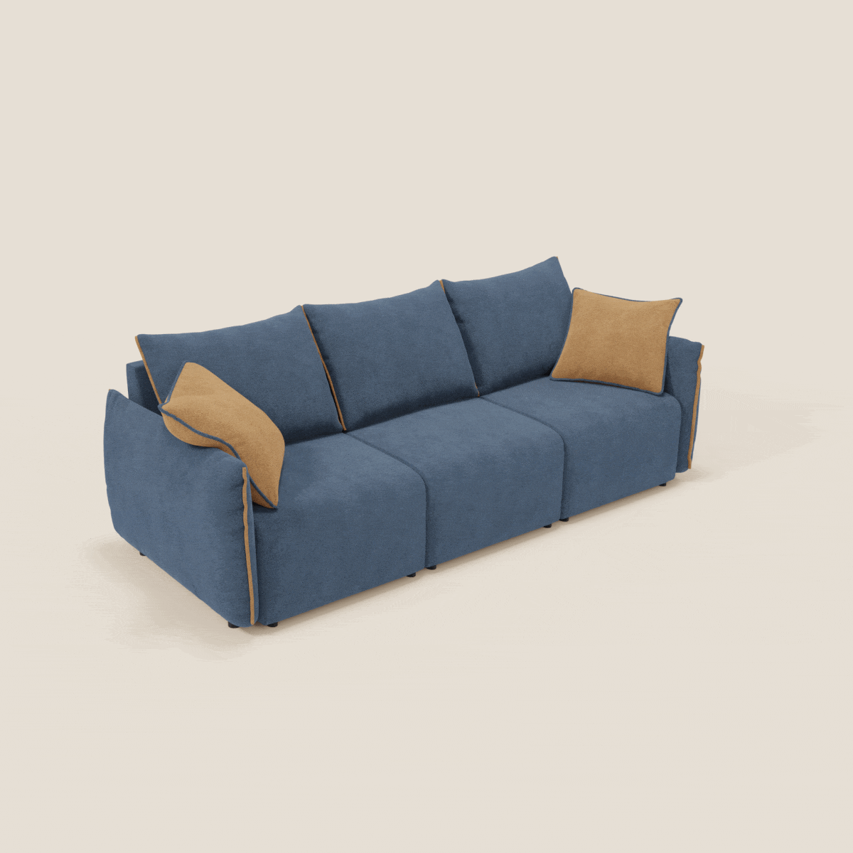 Flexar divano con 3 sedute allungabili schienale in piuma d'oca in bouclé impermeabile T07 - divitt.sbs