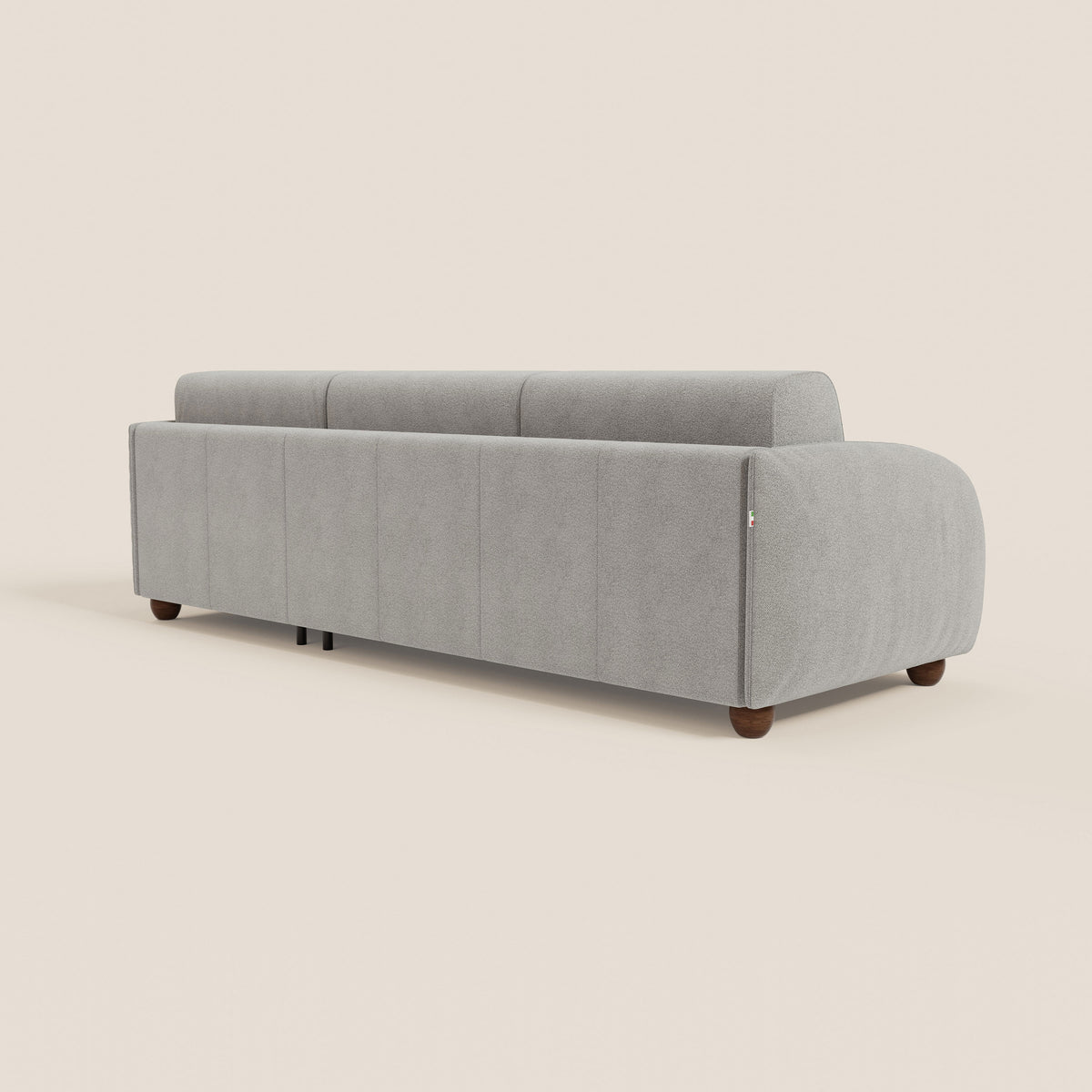 Giglio divano letto angolare con materasso alto 18 cm e penisola contenitore in morbido bouclé impermeabile T07 - divitt.sbs