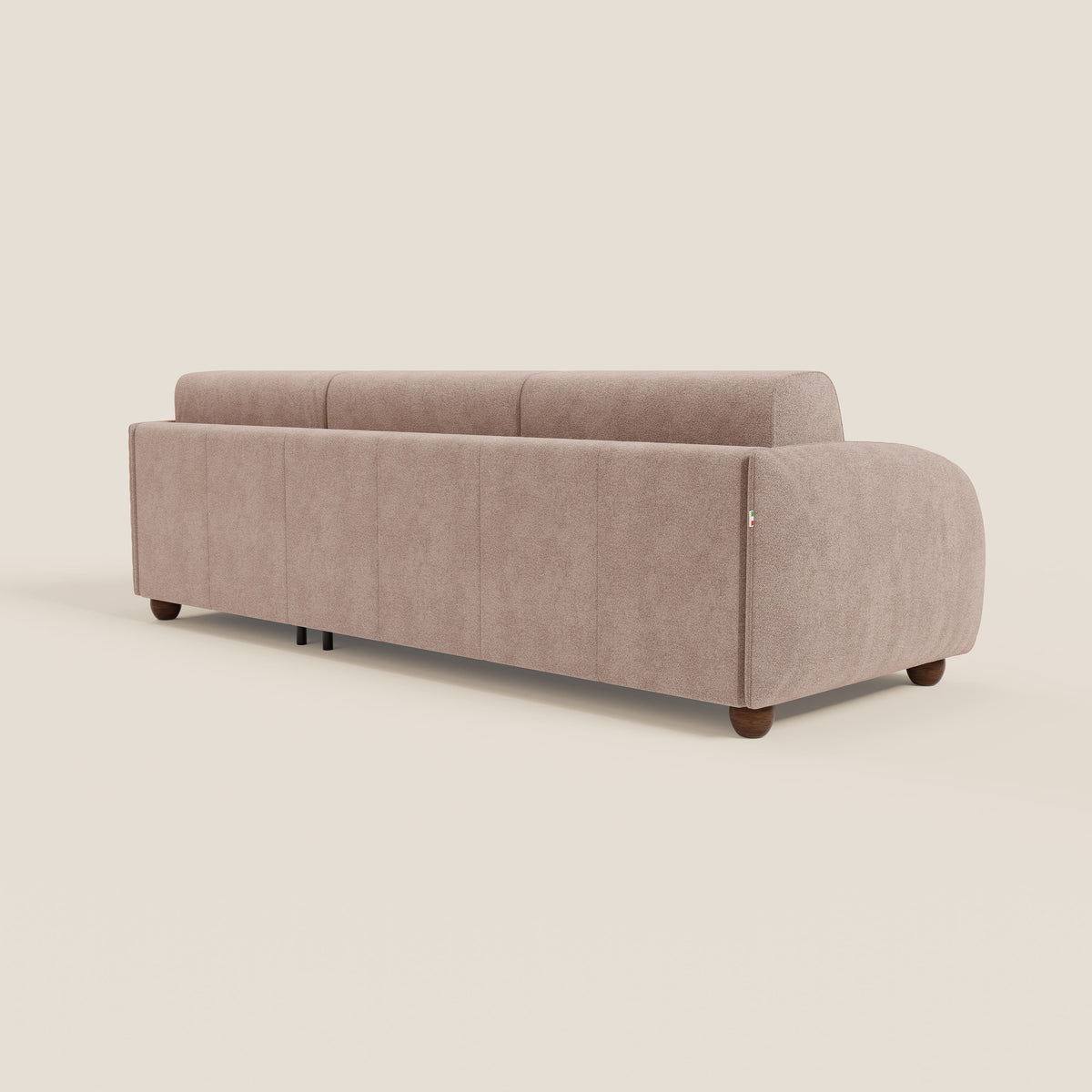 Giglio divano letto angolare con materasso alto 18 cm e penisola contenitore in morbido bouclé impermeabile T07 - divitt.sbs