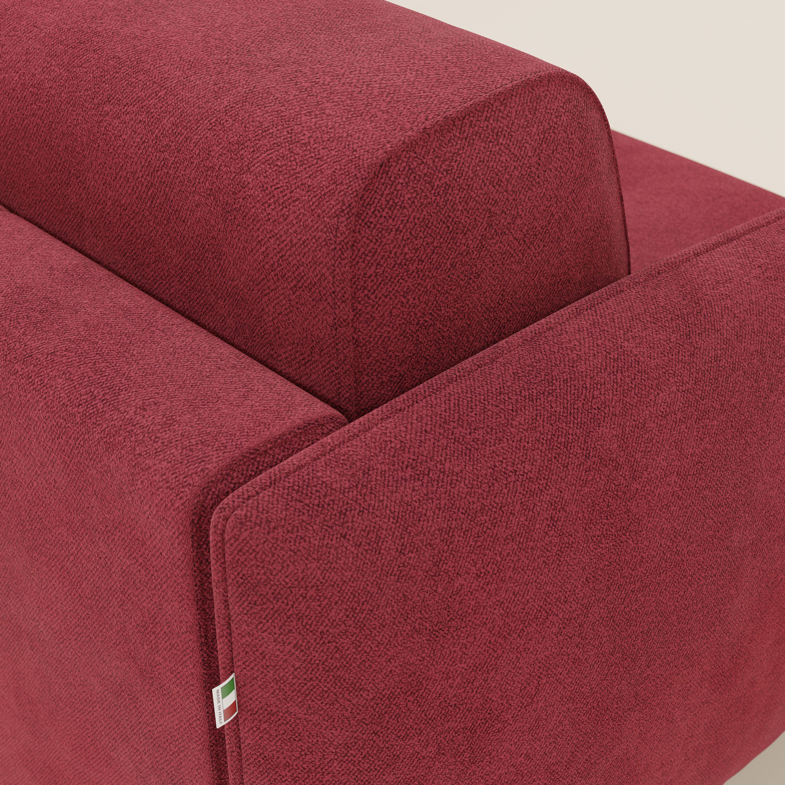 Giglio divano letto angolare con materasso alto 18 cm e penisola contenitore in morbido bouclé impermeabile T07 - divitt.sbs