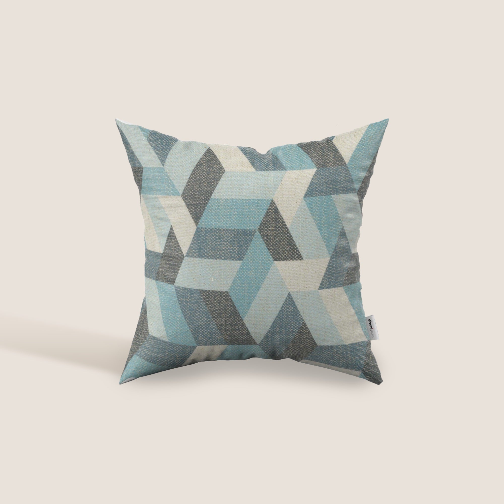Unreal cuscini a fantasia geometriche in tessuto idrorepellente disponibile in diverse colorazioni azzurro - divitt.sbs