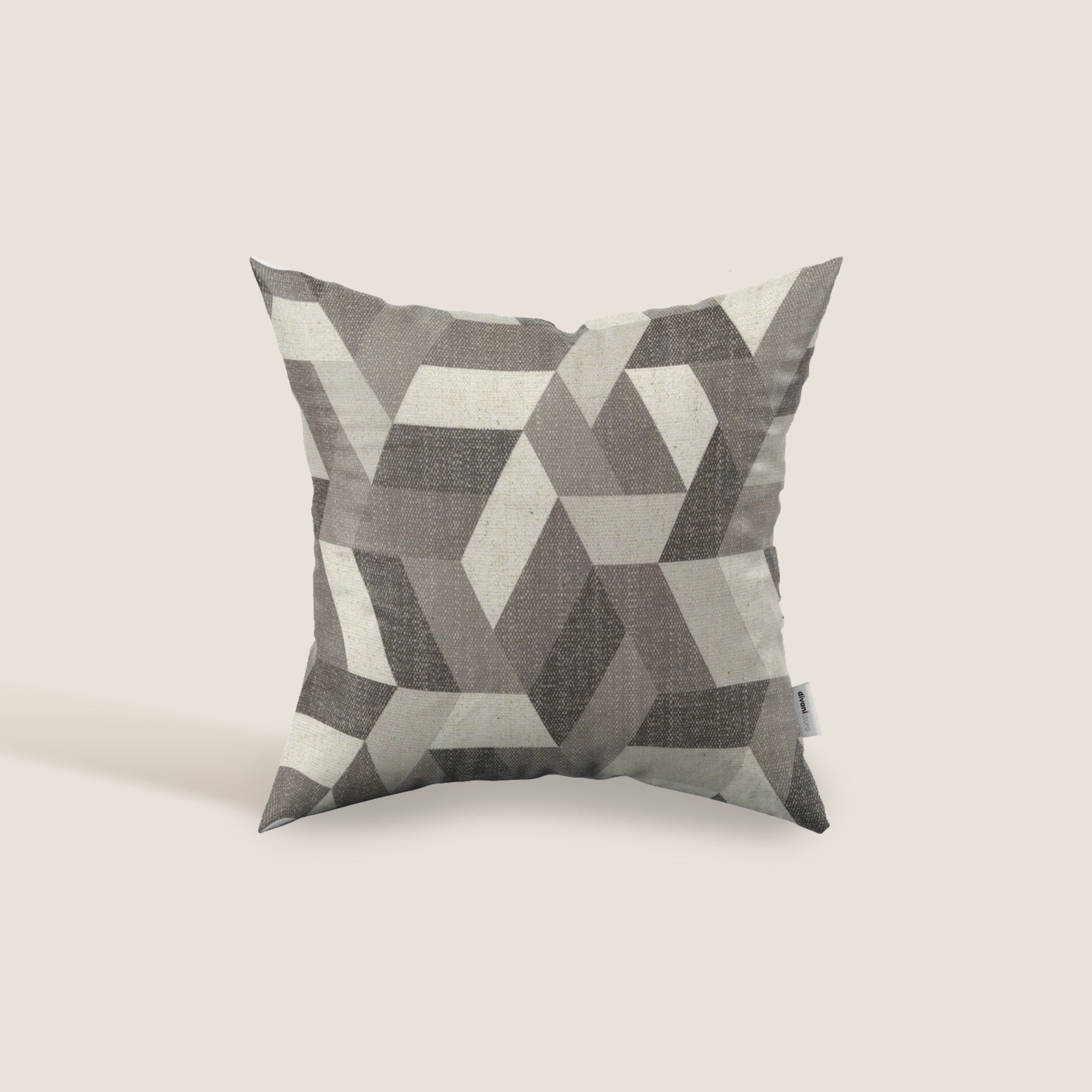 Unreal cuscini a fantasia geometriche in tessuto idrorepellente disponibile in diverse colorazioni grigio - divitt.sbs